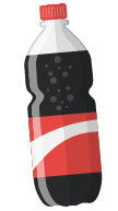 Soda drink icons set in flat style. Plastic bottle vector illustration on isolated background. Water beverage sign business concept.