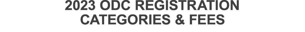 2023 ODC Registration Categories & Fees